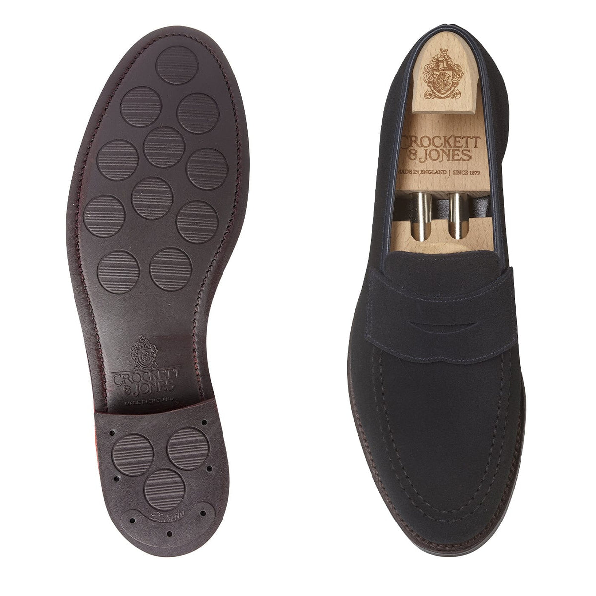Harvard 2 Navy Suede – Crockett & Jones UK