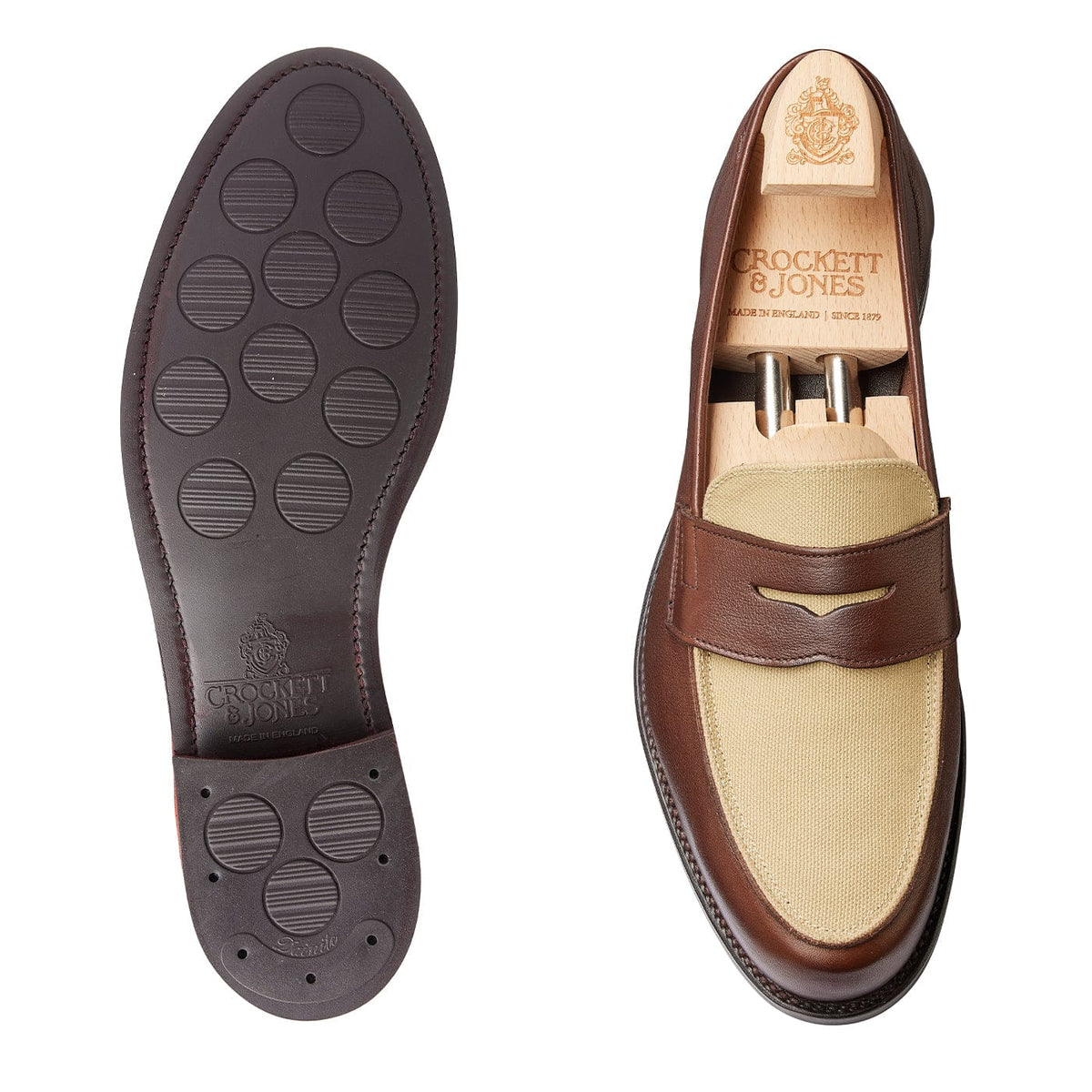 Richmond 2 Walnut Milled Calf & Stone Canvas – Crockett & Jones UK