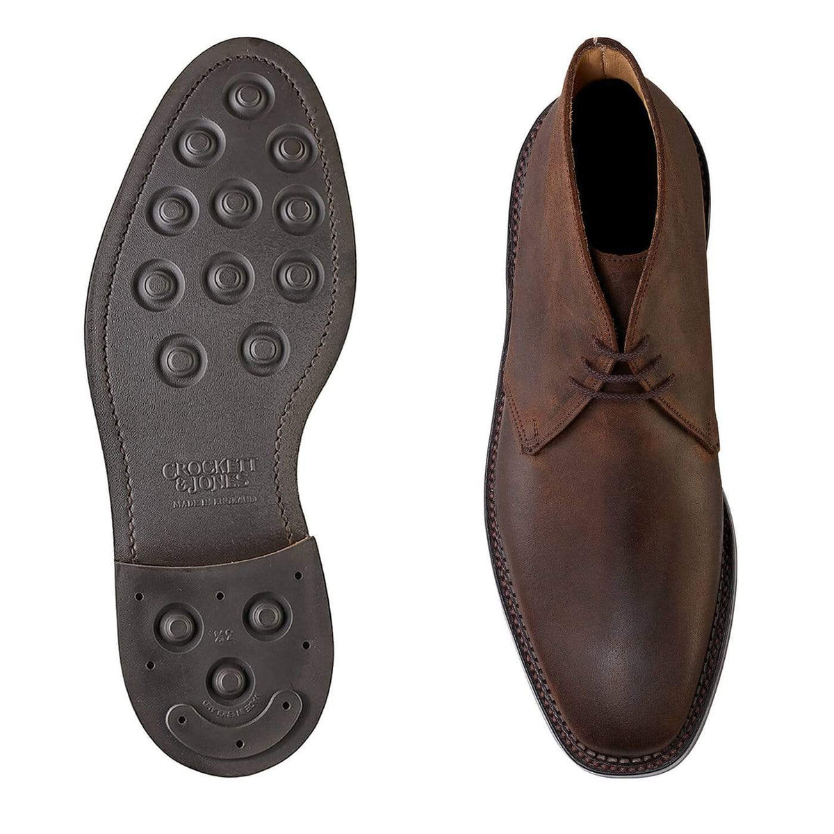 Crockett & Jones　MORETON　6E Moreton' Dark Brown Leather Split Toe Derby UK 7 E - Abbot's