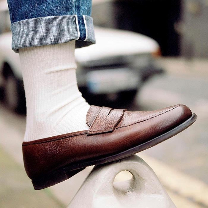 Penny loafer made of dark brown Scotch Grain calfskin - hand-polished –  Michael Jondral