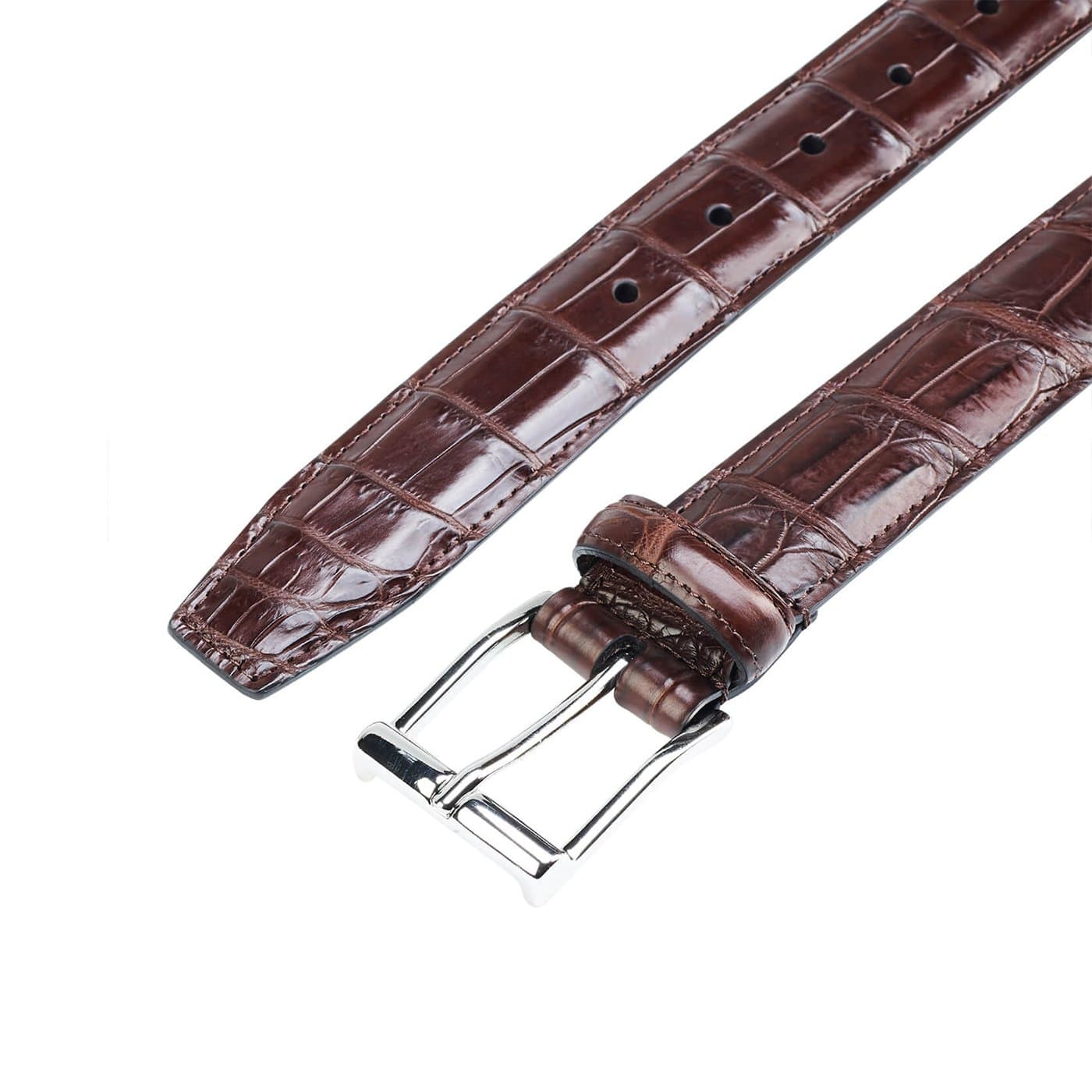 Dark Brown Crocodile Belt | Crockett & Jones – Crockett & Jones UK